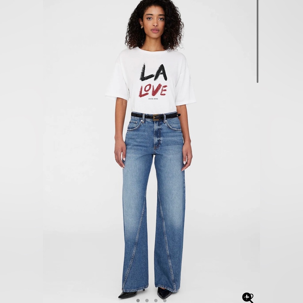 NWT Anine Bing White 'LA Love' Short Sleeve Tee S